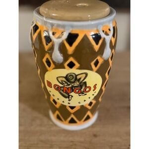 Bongos Cuban Cafe Ceramic Drum Mug Tumbler‎ Lid